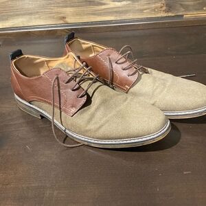 Madden Mens Yanton Oxford Dress Shoes Brown Almond Toe Lace Up Size 11